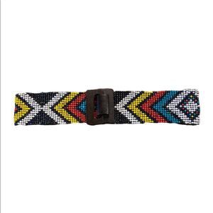 Gorgeous Beaded Stretch Belt with Wooden Buckle